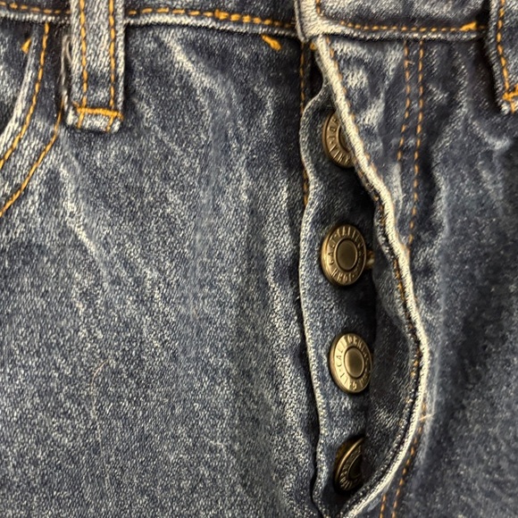 Brandy Melville/John Galt Raw Hem Cropped Straight Leg Jeans Size Medium - Picture 3 of 7